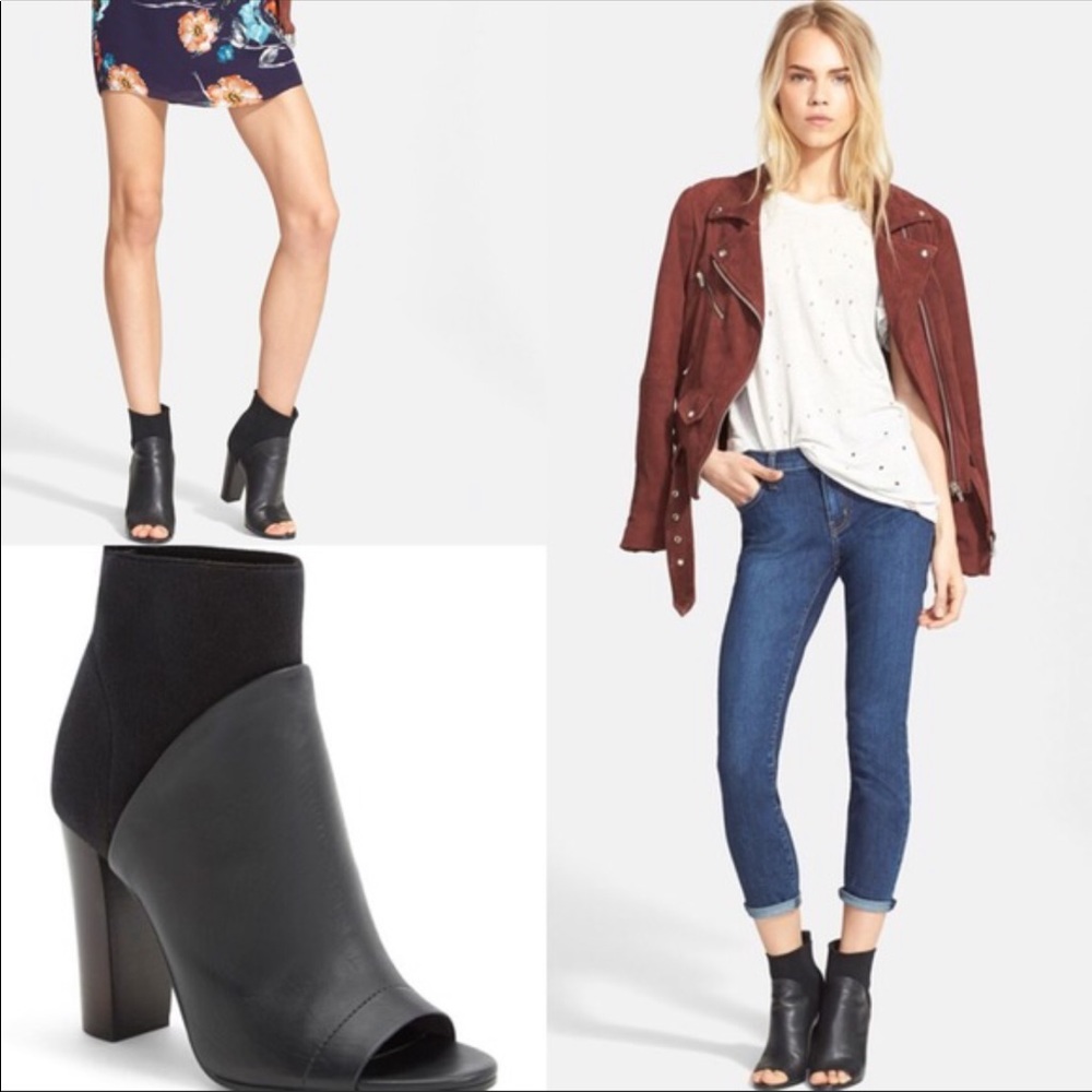 Vince vero Cuoio aren black open toe bootie
